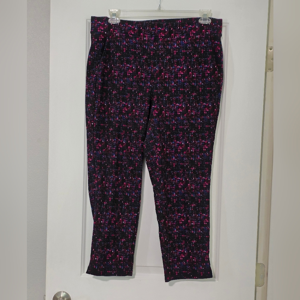 Men's Black and Pink Patterned Pants